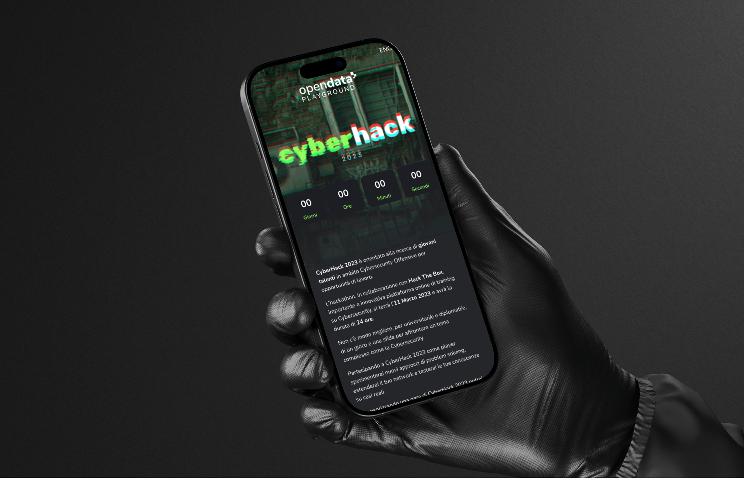 CyberHack, Landing Page Mobile Hero